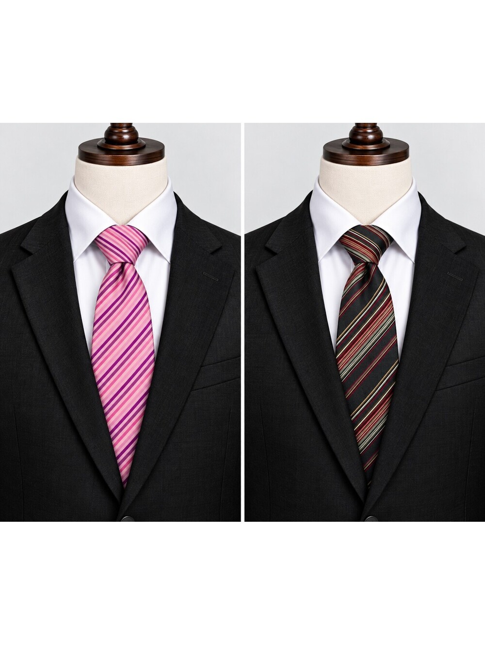 Jos. A. Bank Men's Striped Silk Ties Set of 2 Pink and Brown